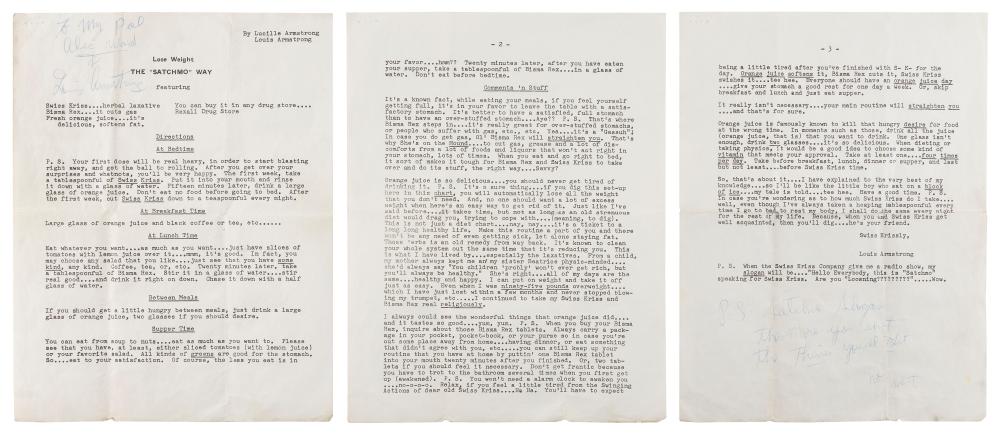 LOUIS ARMSTRONG AUTOGRAPH AND