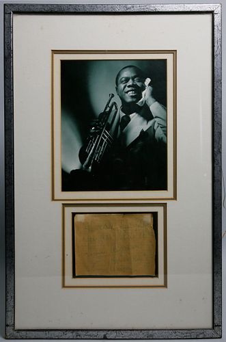 LOUIS ARMSTRONG HAND WRITTEN