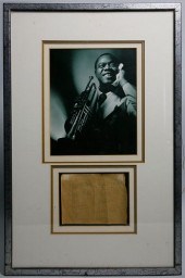 LOUIS ARMSTRONG HAND WRITTEN M