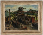 LOUIS BOSA LARGE O/C PAINTING,