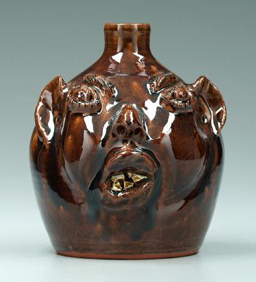 Louis D. Brown face jug, jagged