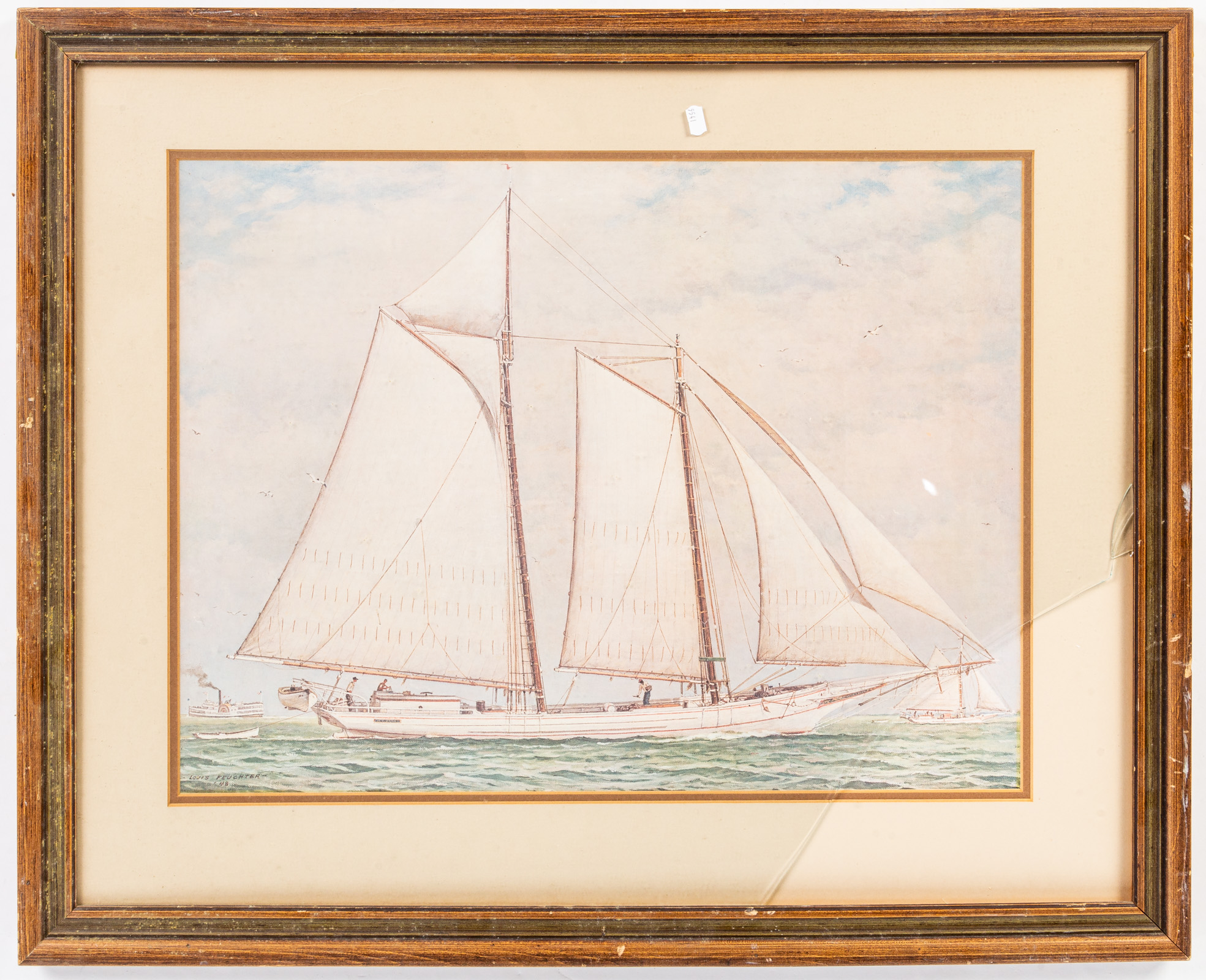 LOUIS FEUCHTER. SAILBOAT, PRINT
