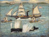 LOUIS H. JOY FOLK ART OIL ON A