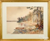 LOUIS HARLOW WATERCOLOR LANDSC