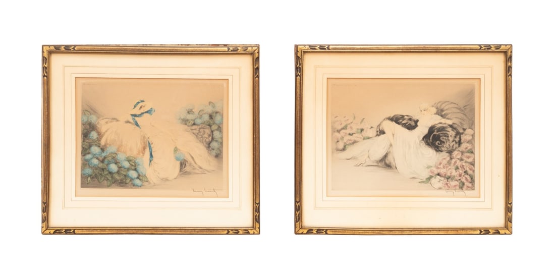 LOUIS ICART, 2 LADIES WITH