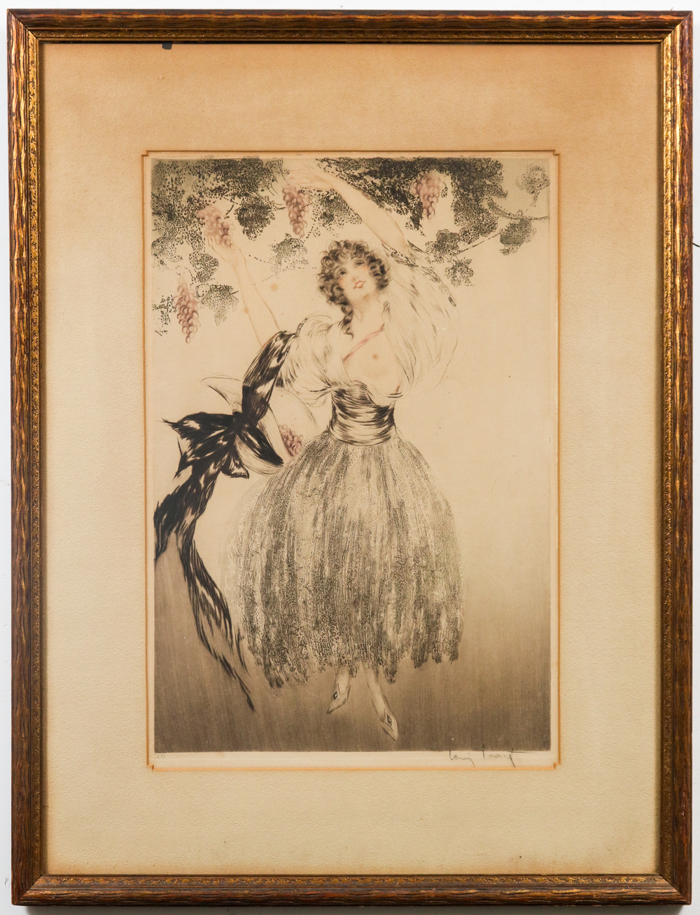 LOUIS ICART "AUTUMN GRAPES" COLORED