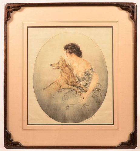 LOUIS ICART COLOR ETCHING "BEST