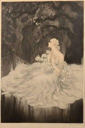 LOUIS ICART ETCHING, LILIESLou