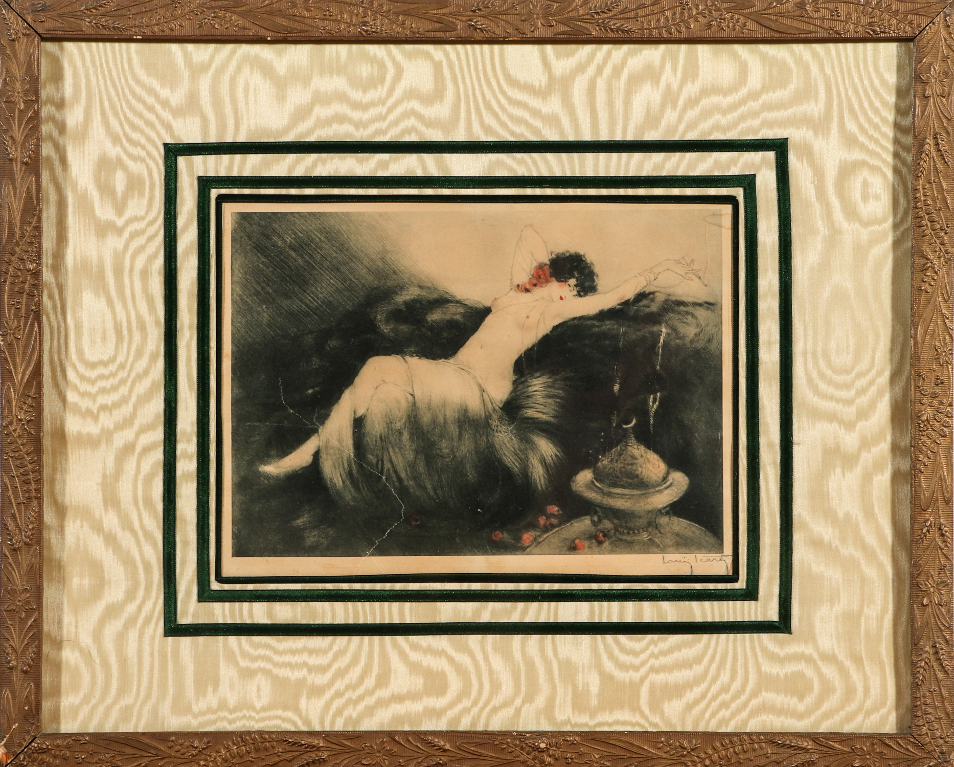 LOUIS ICART ?FUM?E? COLORED ETCHING