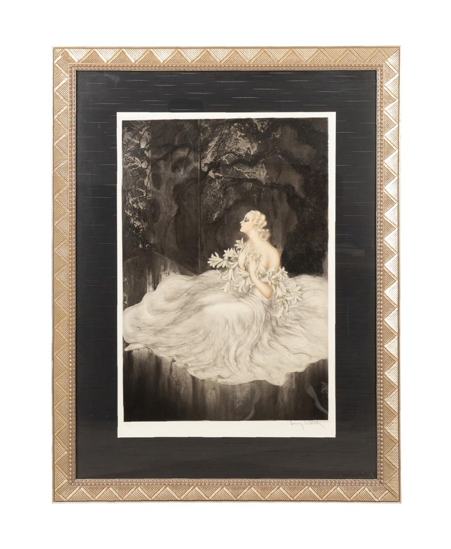 LOUIS ICART 'LILIES' C. 1934 SIGNED