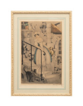 LOUIS ICART 'MILKMAID (LA LAIT