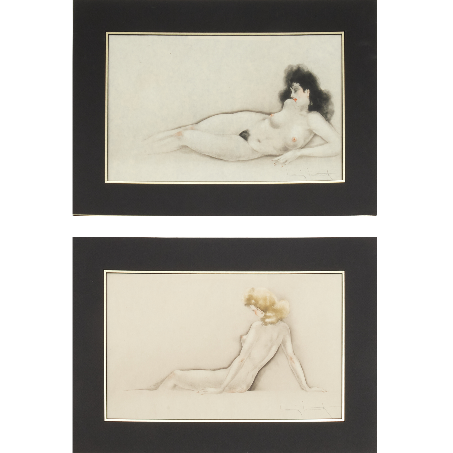 LOUIS ICART, PAIR SIGNED