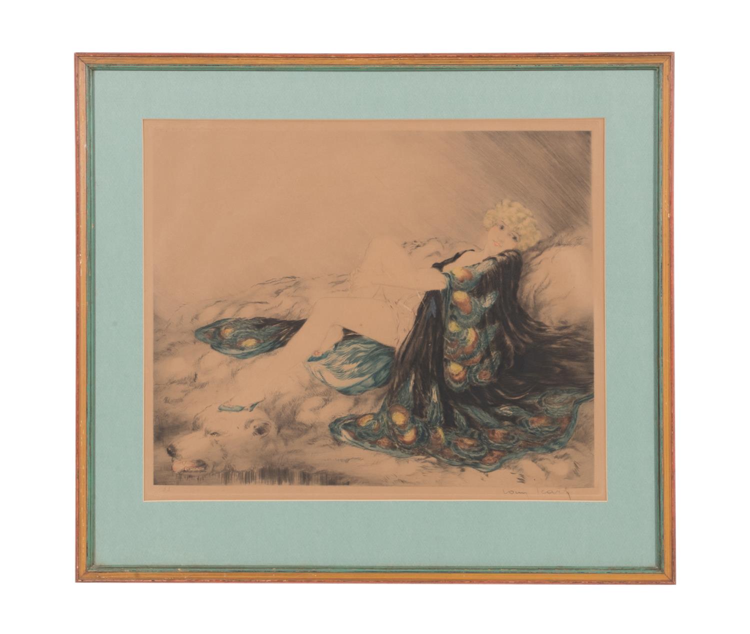 LOUIS ICART, "SILK ROBE", COLORED
