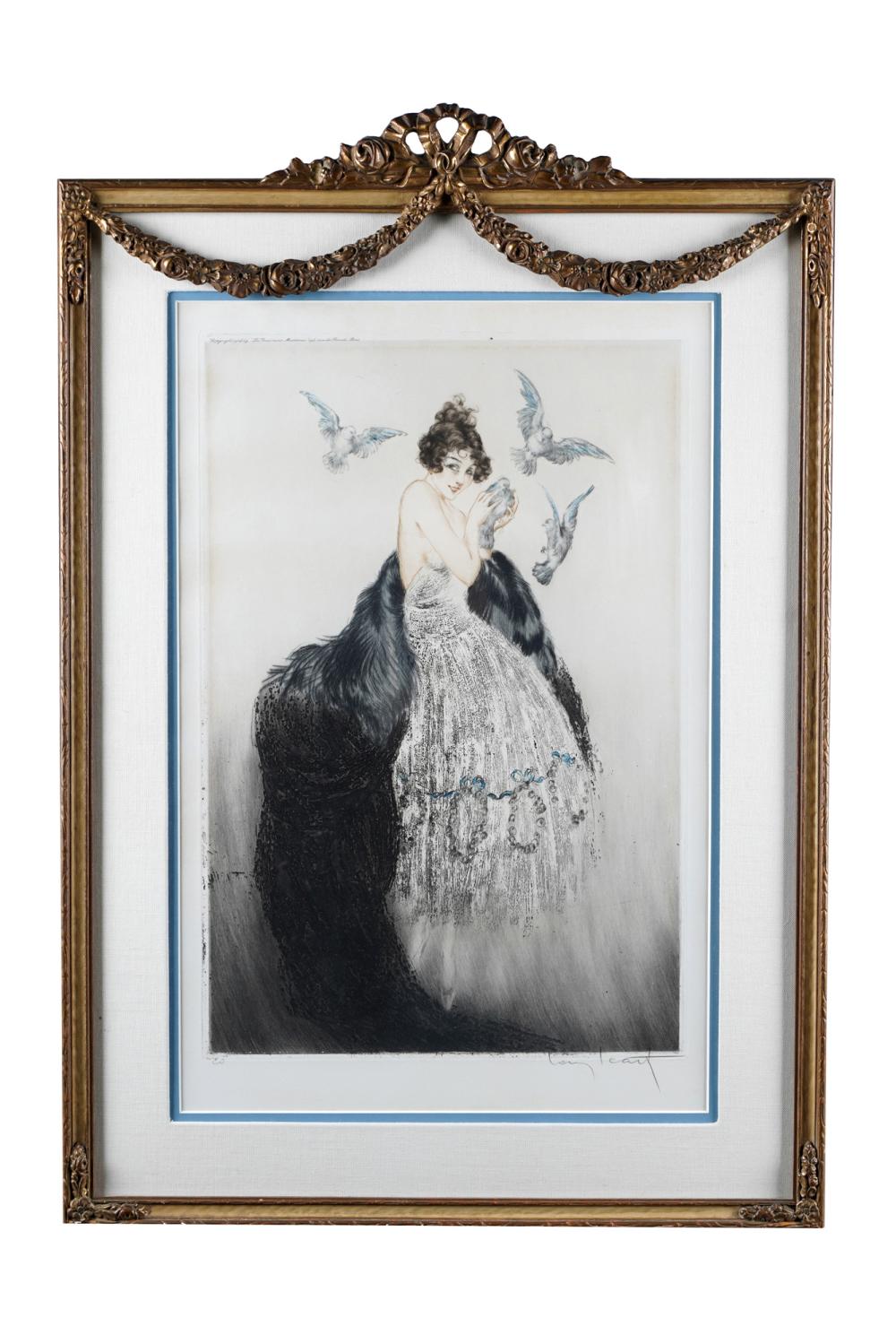LOUIS ICART: "SWEET CARESS"circa