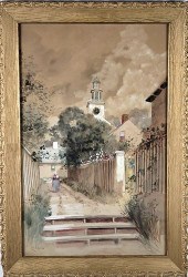 LOUIS K. HARLOW WATERCOLOR VIE