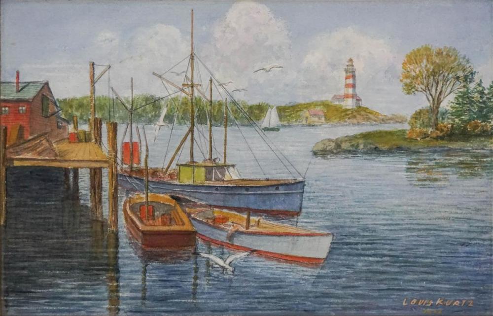 LOUIS KURTZ HARBOR SCENE WITH