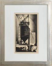 LOUIS LOZOWICK "TANKS #1" LITH