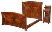 LOUIS MAJORELLE WALNUT BED AND