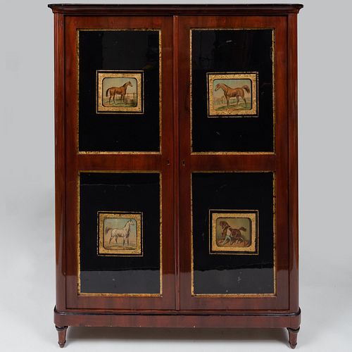 LOUIS PHILIPPE MAHOGANY AND VERRE