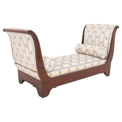 LOUIS PHILIPPE MAHOGANY UPHOLSTERED