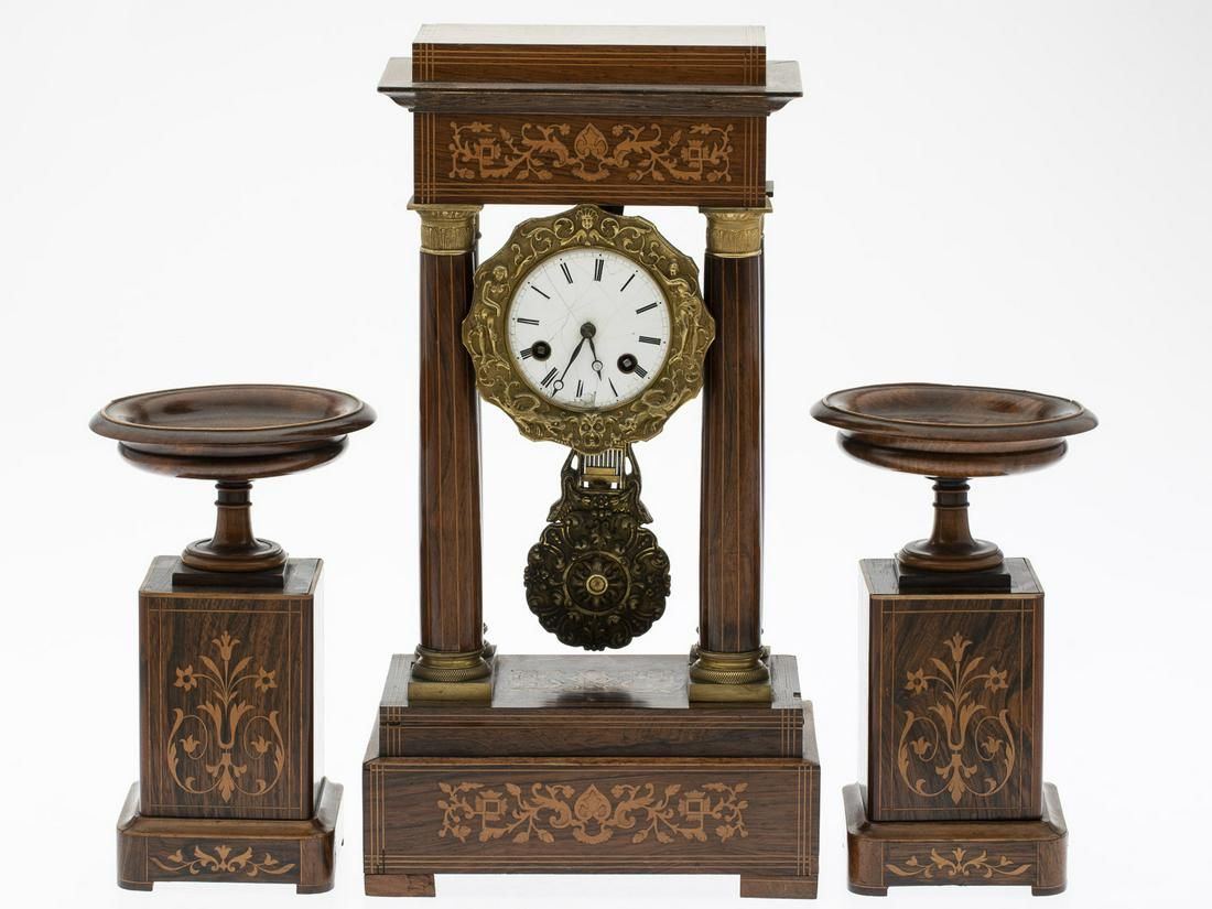 LOUIS PHILIPPE ROSEWOOD CLOCK &