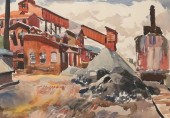 LOUIS WOLCHONOK GOUACHE ON PAP