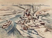 LOUIS WOLCHONOK GOUACHE ON PAP
