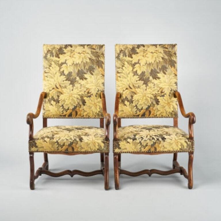 LOUIS XIII STYLE ARM CHAIRSA pair