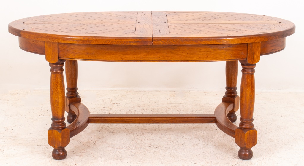 LOUIS XIII STYLE OAK PARQUETRY OVAL