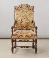 LOUIS XIII UPHOLSTERED ARMCHAI