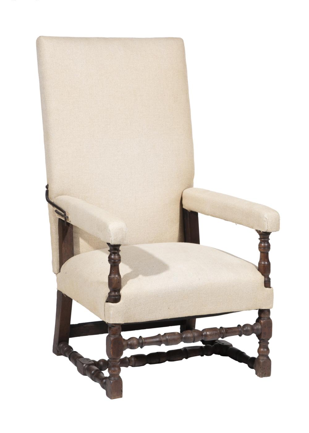 LOUIS XIV CARVED WALNUT FAUTEUIL DE