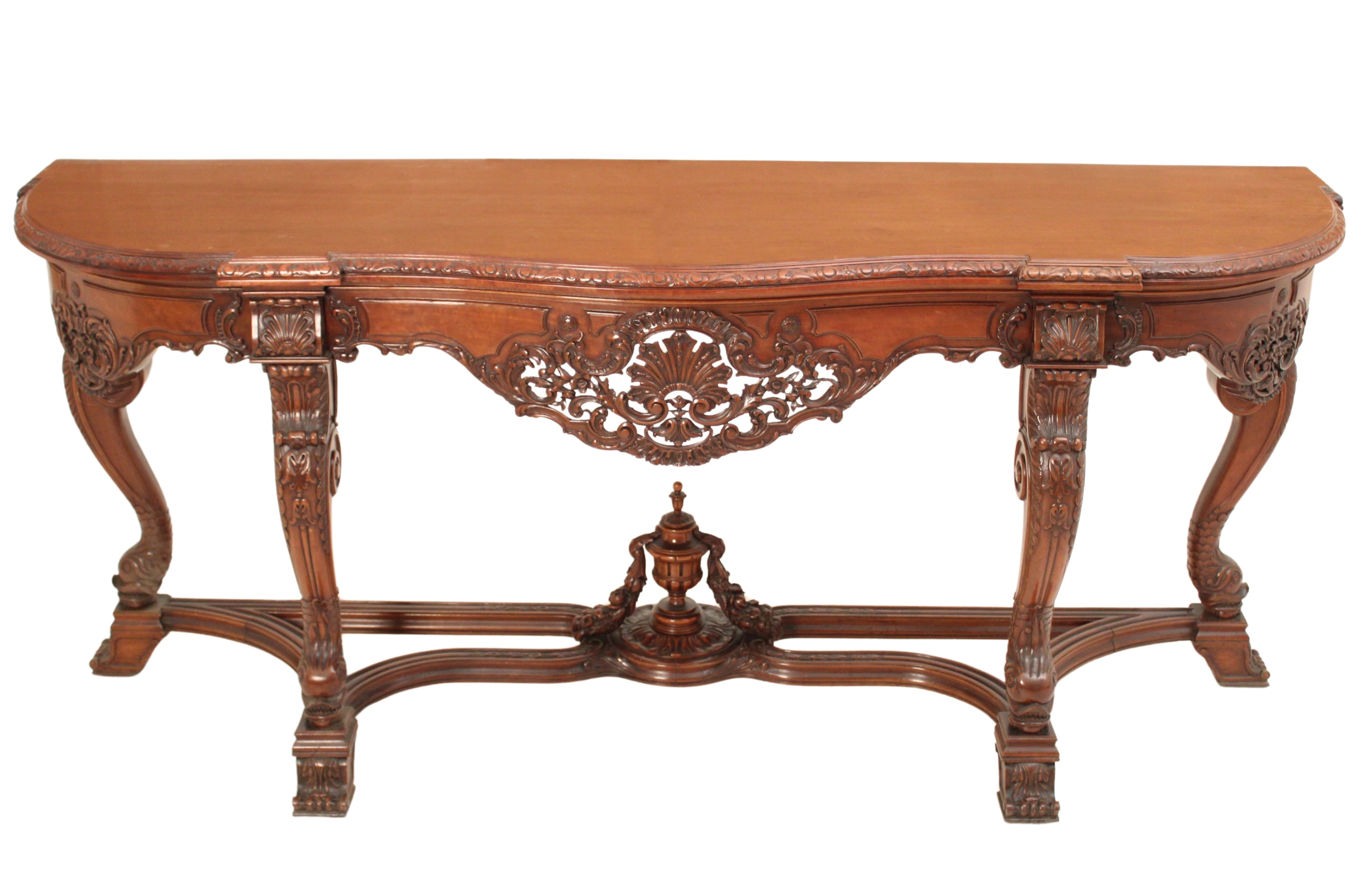 LOUIS XIV STYLE CARVED WALNUT