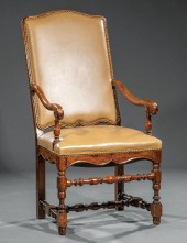 LOUIS XIV-STYLE CARVED WALNUT