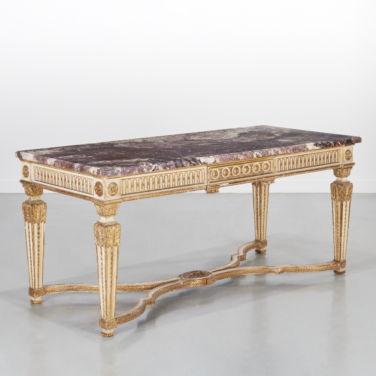 LOUIS XIV STYLE GILT MARBLE TOP