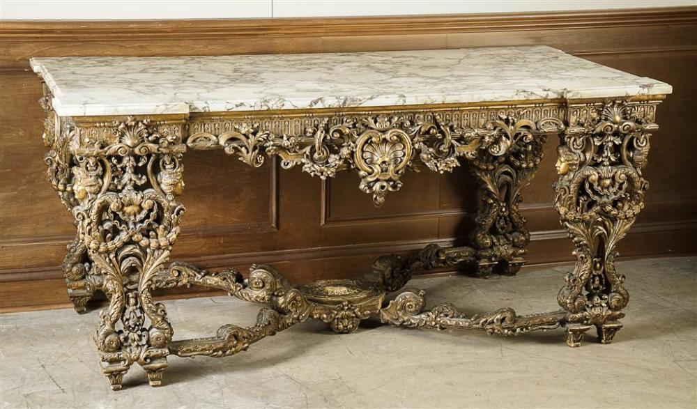 LOUIS XIV STYLE GILTWOOD MARBLE TOP