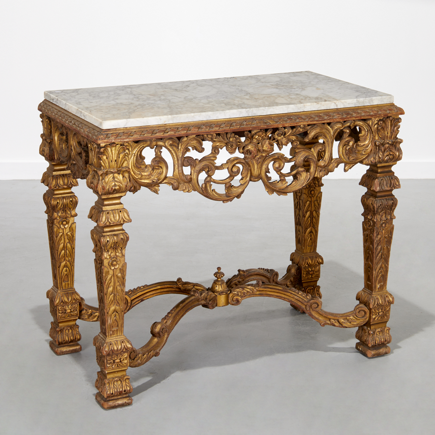 LOUIS XIV STYLE GILTWOOD MARBLE TOP