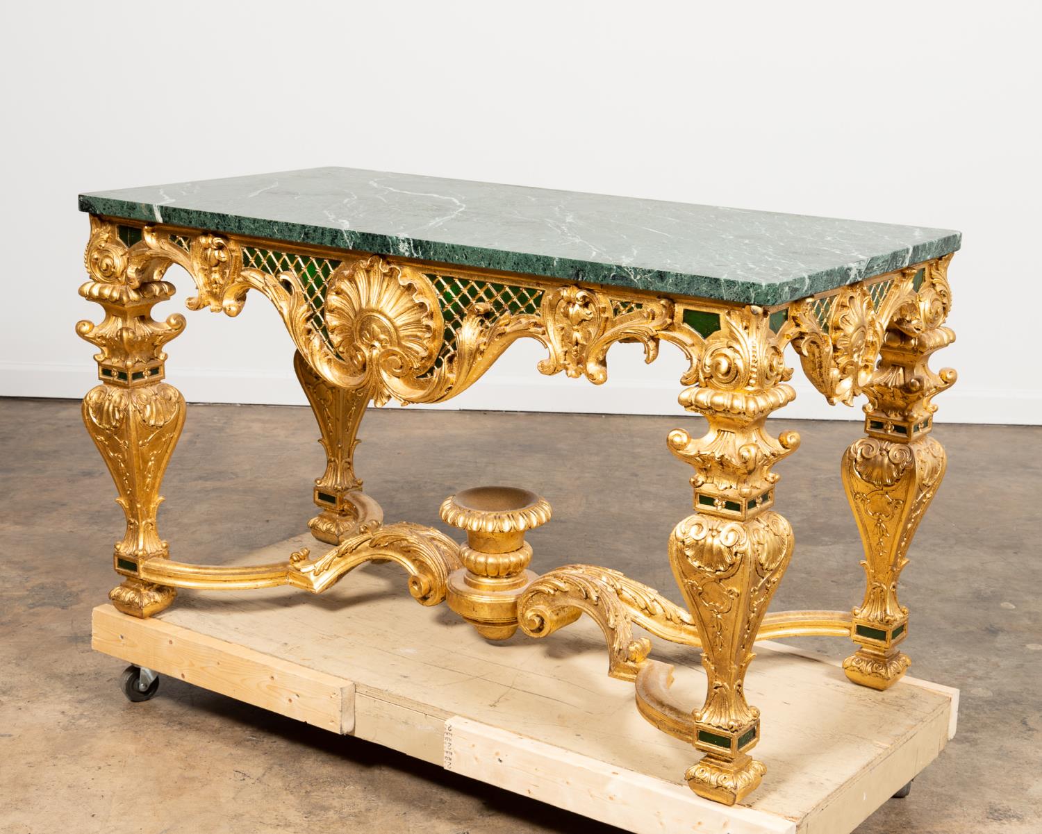 LOUIS XIV-STYLE GILTWOOD MARBLE TOP