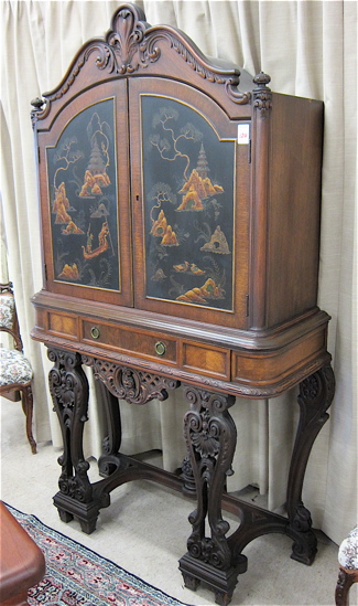LOUIS XIV STYLE JAPANNED AND CARVED