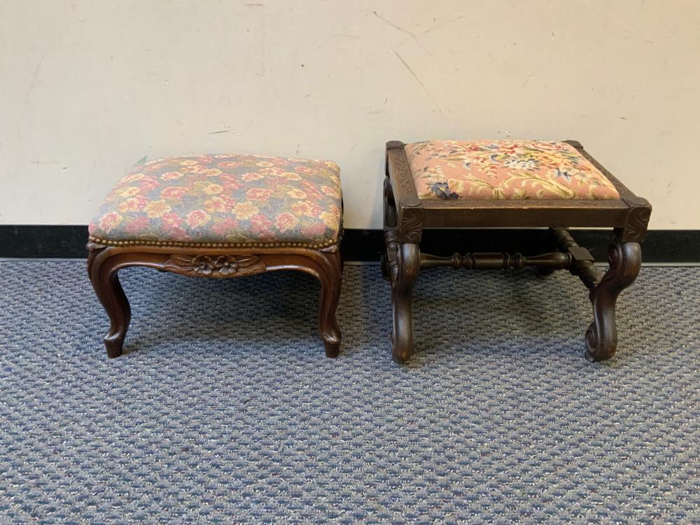 LOUIS XIV STYLE OAK AND UPHOLSTERED