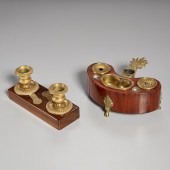 LOUIS XV BRONZE AND WOOD ECRIE