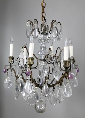 LOUIS XV BRONZE, ROCK CRYSTAL,