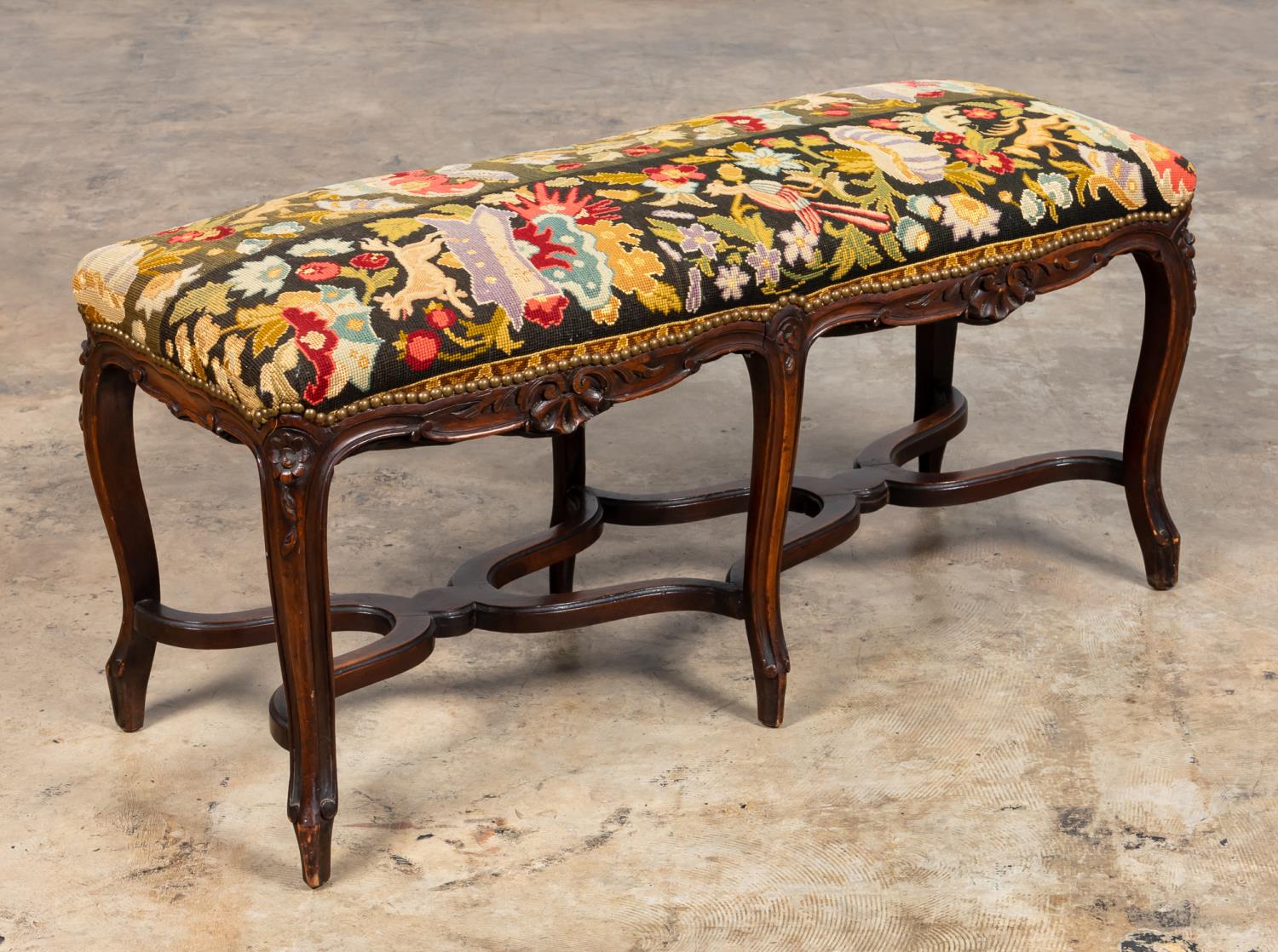LOUIS XV CARVED BENCH,