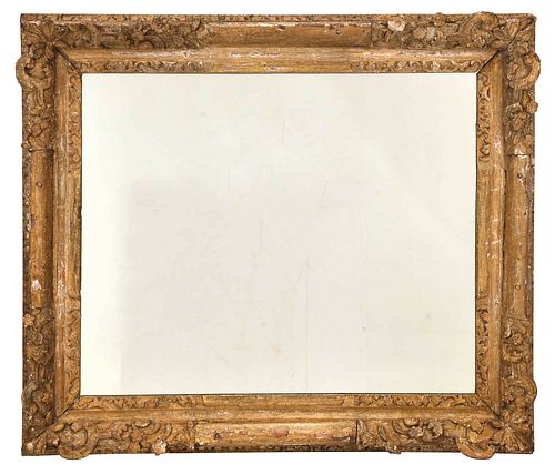 LOUIS XV CARVED GILTWOOD FRAMED