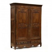 LOUIS XV CARVED OAK ARMOIRE 18