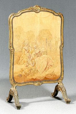 Louis XV fire screen, finely carved