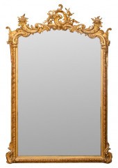 LOUIS XV FRENCH GILT WOOD MIRO