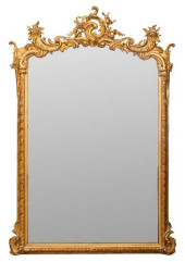 LOUIS XV FRENCH GILT WOOD MIRO