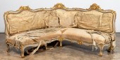 LOUIS XV GILTWOOD CURVED SOFA