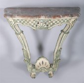LOUIS XV GREEN PAINTED AND GRA