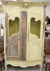 LOUIS XV OAK ARMOIRE YELLOW PA